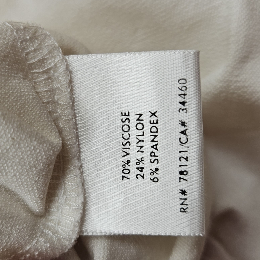 Eileen Fisher S Viscose Nylon Wide Leg White Pants Pull On - Picture 6 of 9